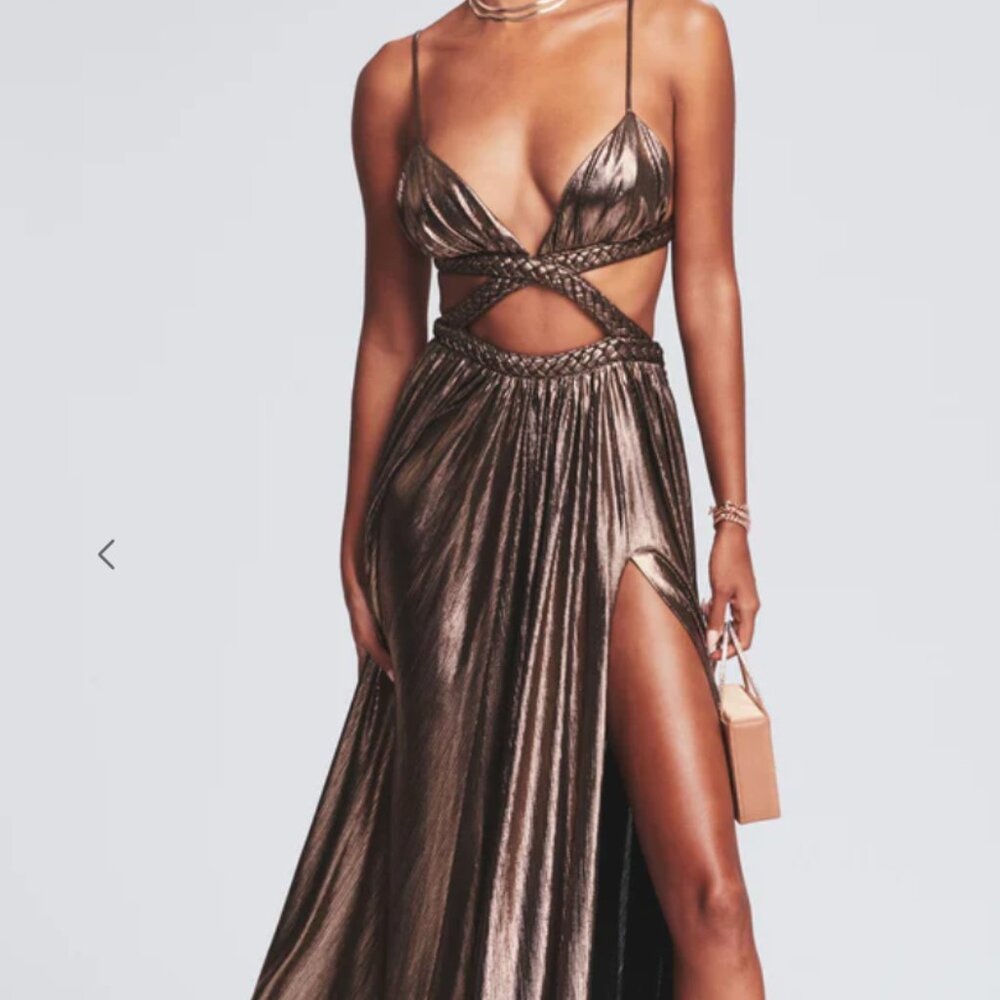 retrofête Jett Dress Metallic Bronze XS NWT - Picture 4 of 8